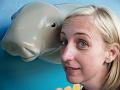 Christy and fake dugong pal